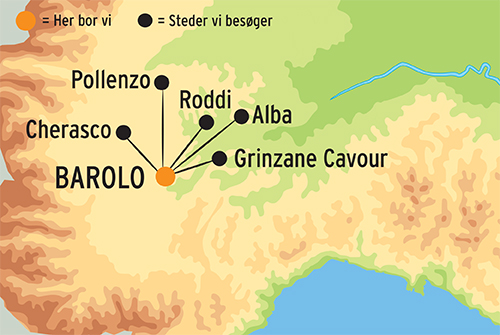 Kort over Piemonte, Italien